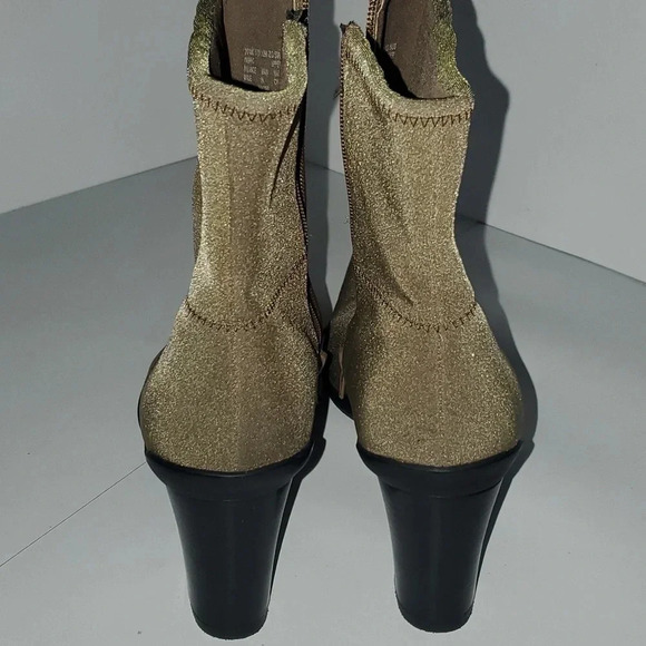 Apostrophe Womens Ankle Boot Heels Size 10M Beige Fabric Pointed Toe 'Naomi' - Picture 4 of 15